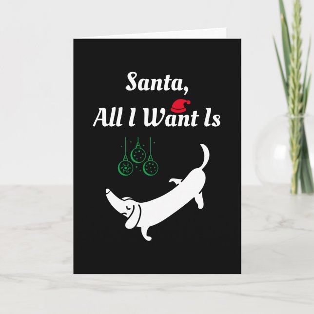 Julhund - Dachshund Kort (Framsida)