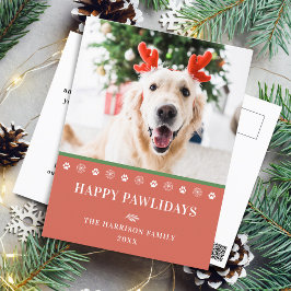 Julhund Foto Glad Paws julen Helg Vykort