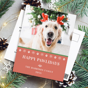 Julhund Foto Glad Paws julen Helg Vykort