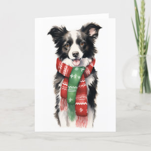 Julhund, Holiday Border Collie BLANK Helgkort