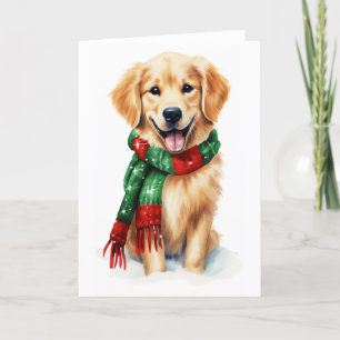 Julhund, Holiday Golden Retriever, TOMTEHUND Helgkort