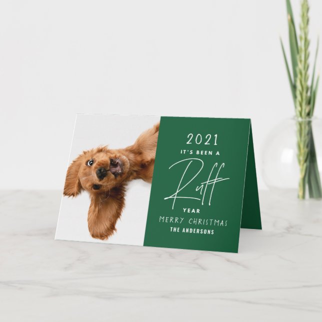 Julhund rolig årssammanfattning kort (Framsida)