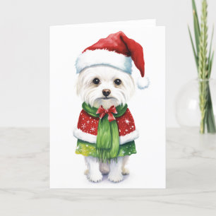 Julhund, Santa Hund Söt Valp BLANK Högtid Helgkort