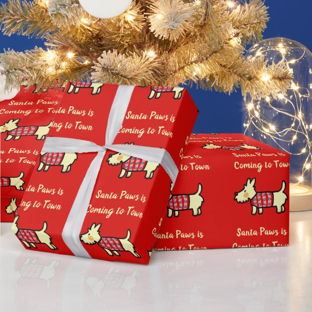 Julhund Santa Paws Festiv Valp Presentpapper (Helgdagar)