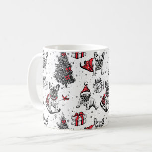 julhundar i konstbok stil skiss kaffemugg