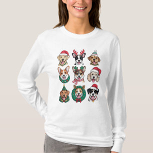 Julhundar Söt Holiday Valp T Shirt