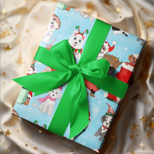 Julhundfirande  presentpapper (Paw-some Christmas spirit with 11 adorable dogs, wagging tails and joy!)