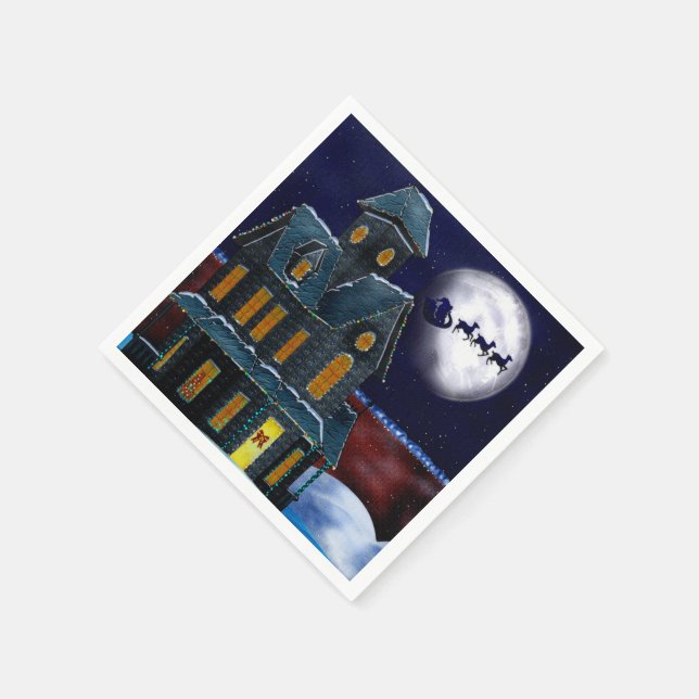 Julhus Helgdag Folk Art BULK NAPKINS Pappersservett (Hörn)