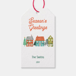 Julhus i Rustic Farmhouse Presentetikett