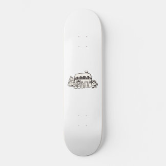 Julhus med snögubbe mini skateboard bräda 18,5 cm
