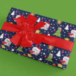 Julhusdjur i flottan presentpapper<br><div class="desc">Den här julhelgen präglas av pappra inslag av berömvärda djurparksdjur som firar jul i marinblått. En perfekt papper för ett barn som kärlek alla zoo djur.</div>
