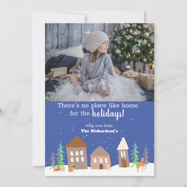 Julhuset för trädjur i Snö Julkort (Framsida)