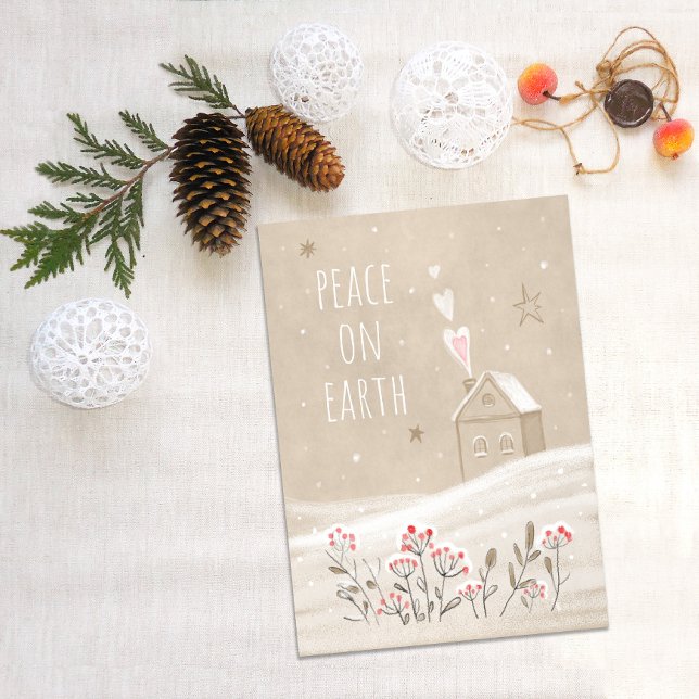 Julhuset i Snö Helg Vykort (Skapare uppladdad)