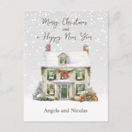 Julhuset i Snö Vykort