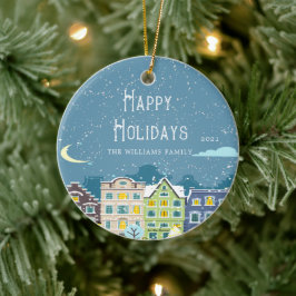 Julhuset Snö Day Photo Helgdag Ornament