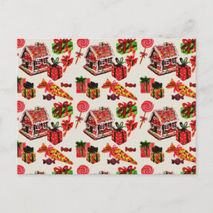 Julhuset Vintage Candy cane Vykort