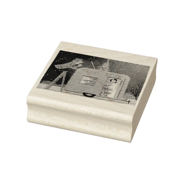 Julhusvagn - återgång till konstgummi frimärke stämpel (Stämpel)