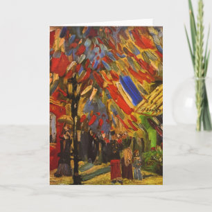 Juli 14th firande i Paris Van Gogh konst Kort