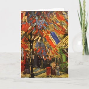 Juli 14th firande i Paris Van Gogh konst Kort
