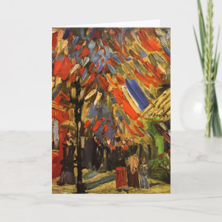 Juli 14th firande i Paris Van Gogh konst Kort