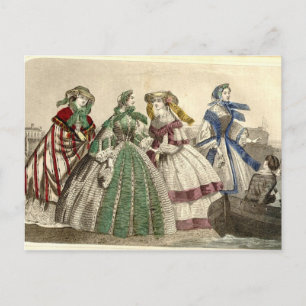 Juli, 1859 Mode Vykort