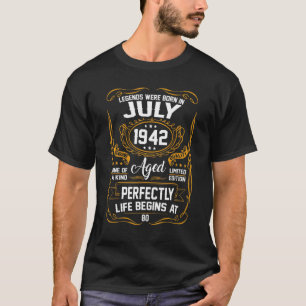 Juli 1942 80:e födelsedagen 80:e året För manar kv T Shirt