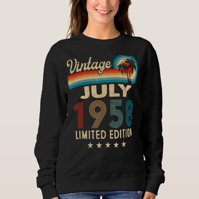 Juli 1958 64:e födelsedag Vintage T Shirt (Framsida)