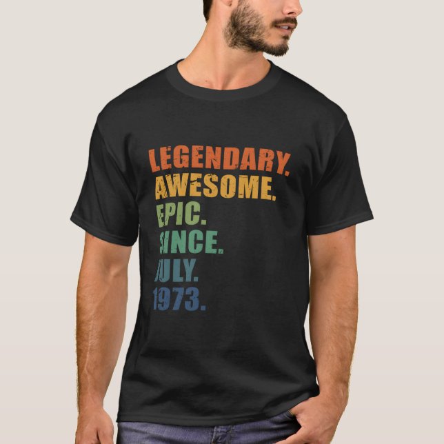 Juli 1973 50 Års Jubileum 50:e T Shirt (Framsida)