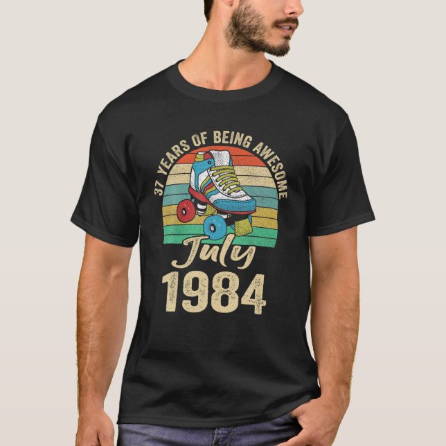 Juli 1984 37 år gammal 37-dagarsapparat t shirt (Framsida)