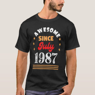 Juli 1987 Födelsedag Fantastisk Sedan 1987 Vintage T Shirt