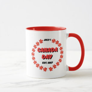 Juli 1 Kanada Day Est. 1867 Mugg