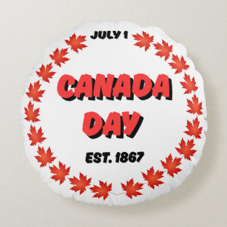 Juli 1 Kanada Day Est. 1867 Rund Kudde