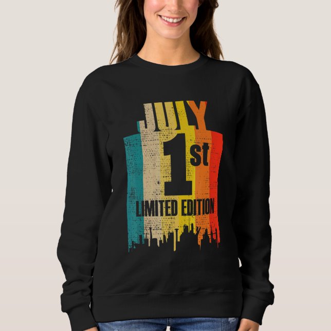 Juli 1 Limited Edition 1 Juli Dag Månad 7 Retro T Shirt (Framsida)