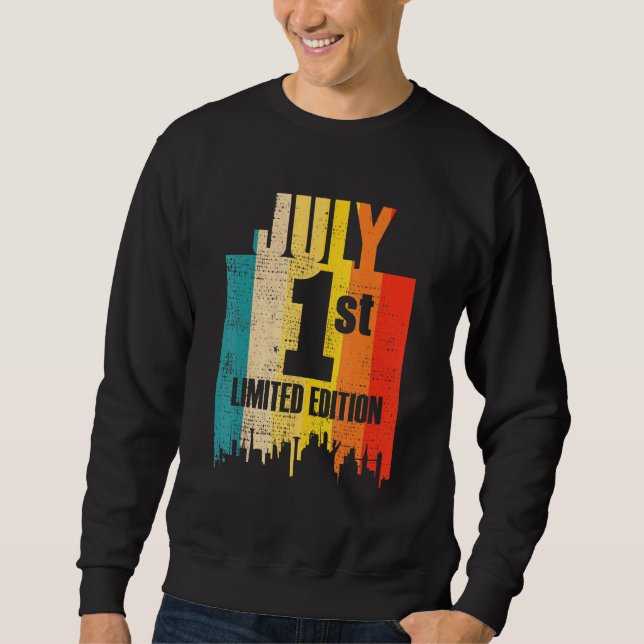 Juli 1 Limited Edition 1 Juli månad 7 Retro Lång Ärmad Tröja (Framsida)