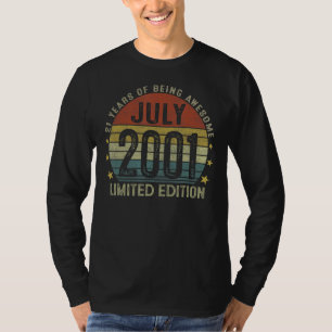 juli 2001 21:e födelsedagen 21 år gammal t shirt