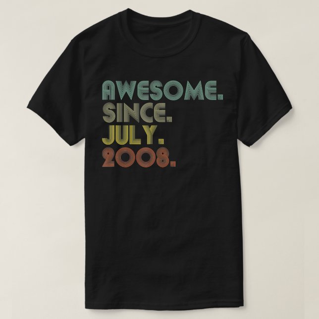 Juli 2008 Officiell Tonåring 13:e födelsedagen 13  T Shirt (Design framsida)
