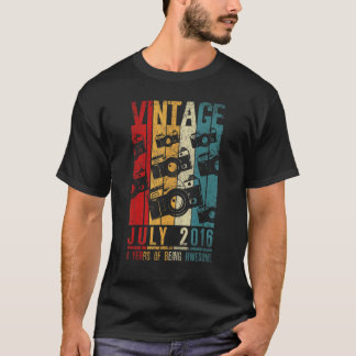 Juli 2016 6 ÅRS ÅR 2016 Birthday Retro Vintage T Shirt