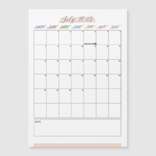 Juli 2025 Magnetisk kalender