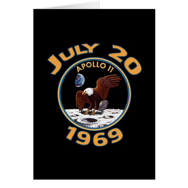 Juli 20, 1969 Apollo 11 beskickning till månen Hälsningskort (Framsidan)