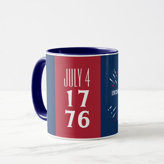 Juli 4 1776 Amerika USA Independence day Fireworks Mugg (Framsida vänster)