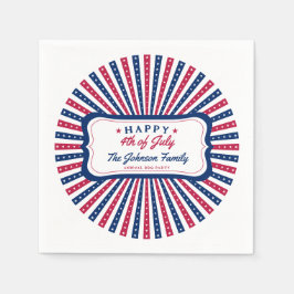 Juli 4:e Anpassningsbarna Amerikanska familjelagar Pappersservett