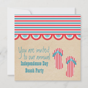 juli 4:e Beach Party Inbjudan