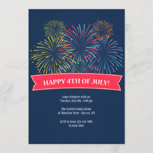 Juli 4:e Fireworks-inbjudan Inbjudningar