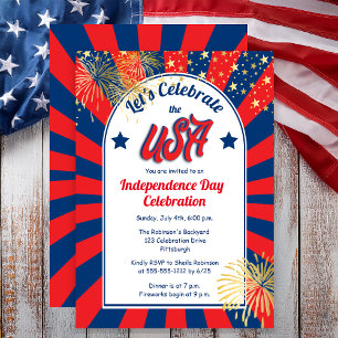 Juli 4:e Independence day firar USA Party Inbjudningar