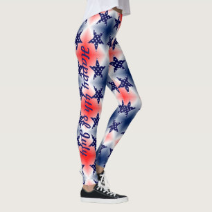JULI 4:e LEGGINGEN Anpassningsbar Star Parad Jogin Leggings