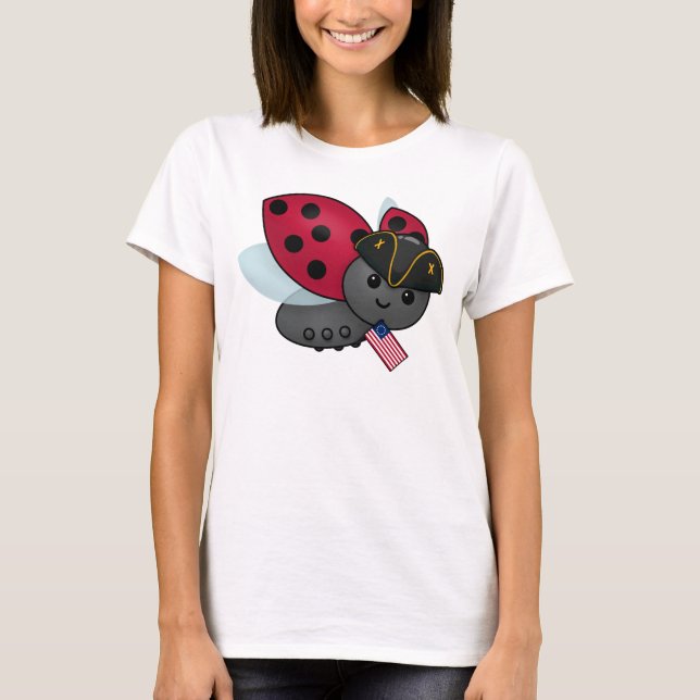 Juli 4:e Minuteman Ladybug T-Shirt (Framsida)