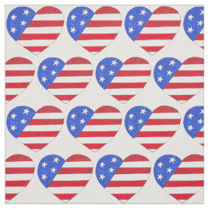 Juli 4:e patriotiska amerikanska Flagga Heart USA Tyg
