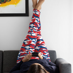 Juli 4:e patriotiska USA Camo Leggings