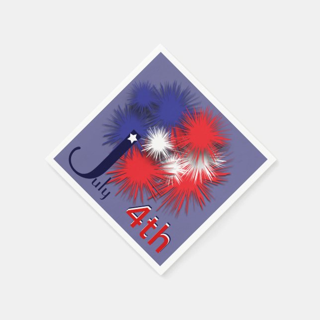 Juli 4:e puffen-flagga pappersservett (Hörn)