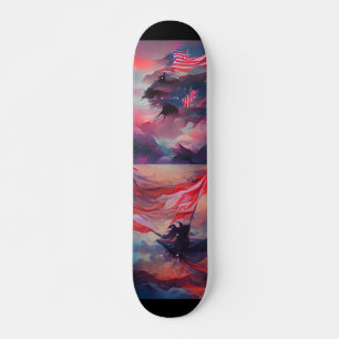 Juli 4:e USA flagga-konsten för digital abstrakt Mini Skateboard Bräda 18,5 Cm